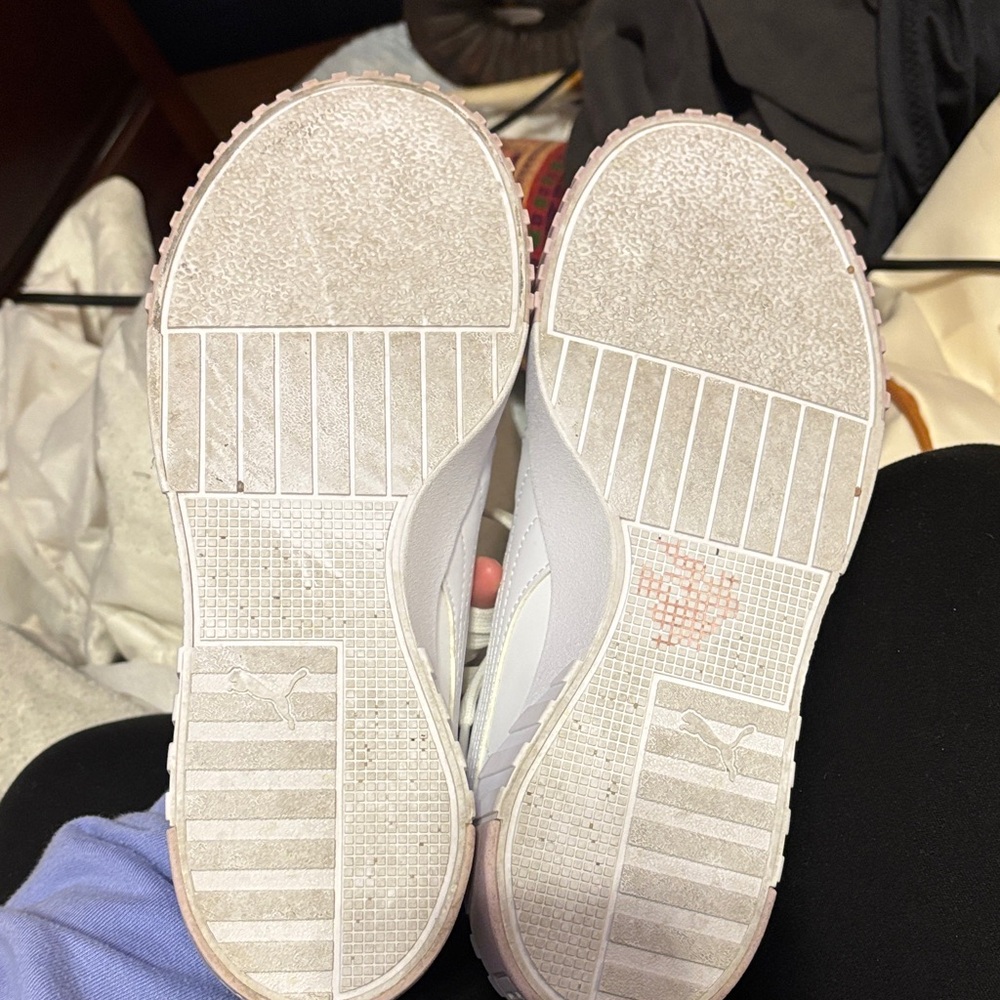 Puma White Sneakers with Pink and Green Floral Accents - Picture 7 of 7